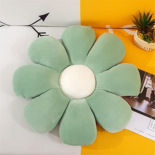 EXQULEG Blumenförmiges Kissen, Blumen Plüschkissen Blumenform Stuhlkissen Sitzkissen Bodenkissen Plüsch Kissen für Kinderzimmer Hause Sofa Dekoration (Grün,40cm)