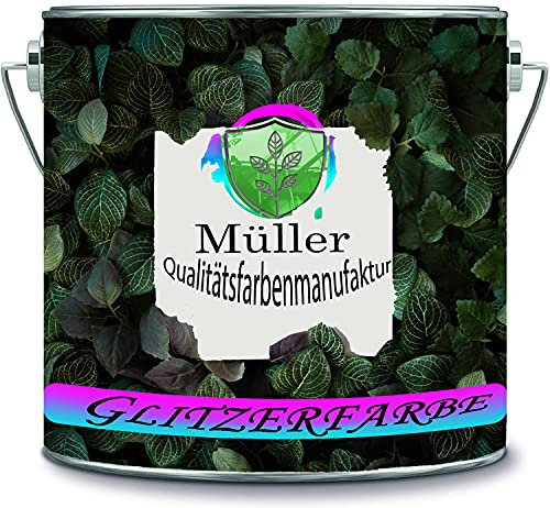 Müller Qualitätsfarbenmanufaktur 1 Liter Glitzerfarbe Latexfarbe Dispersionsfarbe Innenwandfarbe Glitzerfarbe Glitterwandfarbe Glitter Wandfarbe