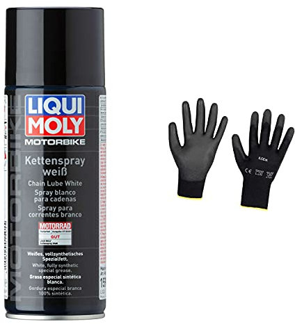 Iloda Original Liqui Moly 400ml Motorbike Kettenspray weiß 1591 Schutzhandschuhe