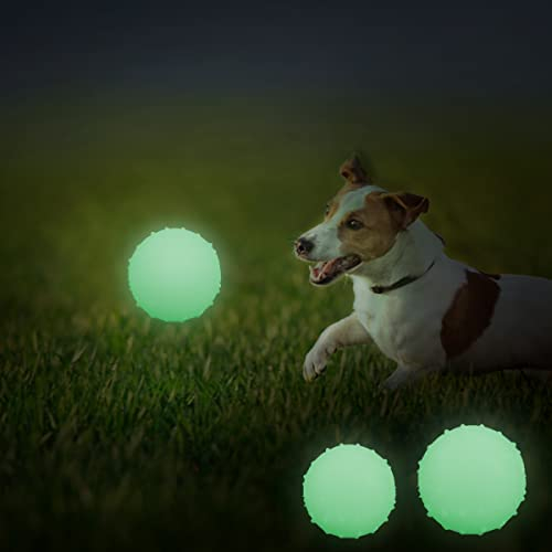 XiXiRan Hundespielball, Hundeball Leuchtend Glow Ball, Gummi Hundekugel, Glow Ball Hund, Hundespielzeug Ball, Hundeball Hundebälle, Hunde Ball Naturkautschuk(2Pcs, EIN großes und EIN kleines)