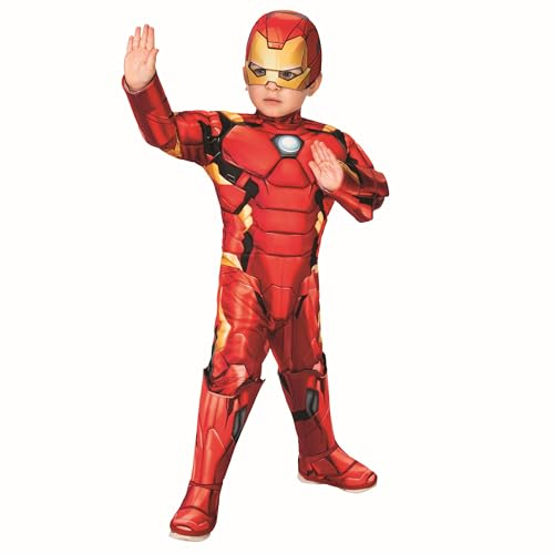 Rubie's Official Marvel Avengers Iron Man Deluxe Toddler Costume, Kids Fancy Dress, Age 2-3 years, (702035), World Book Day Halloween