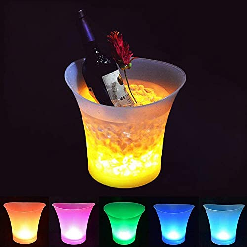 LED Ice Bucket for Parties, 5L Large Capacity Champagne and Wine Cooler With Multi Colors Changing for Party/Home/Bar/Garden - 5pcs