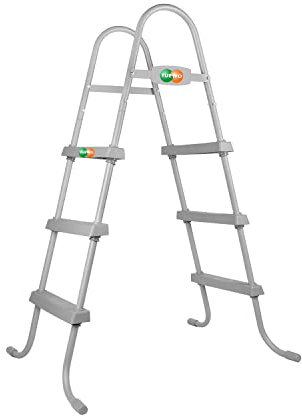 YUEWO 42 3-Step Steel Frame above Ground Swimming Pool Ladder with Non-Slip Plastic Steps for Entry and Exit System Swim Pools