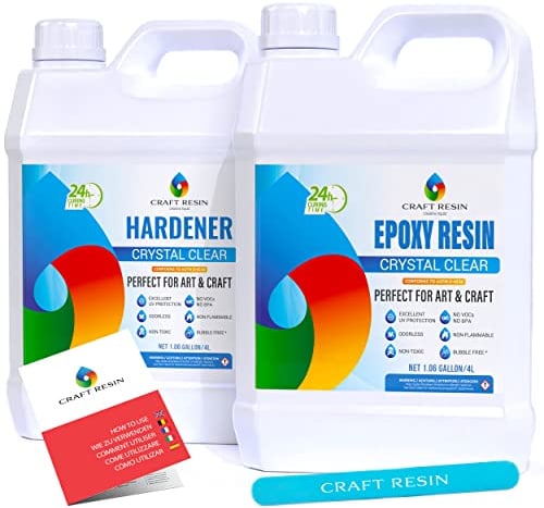 CRAFT RESIN 8L Crystal Clear Epoxy Resin Kit - Food Safe & UV Resistant for DIY Art, Wood, Jewellery Making, Coasters, Mould Casting Resin Epoxy - Low Viscosity, Self Leveling for Beginners & Pros