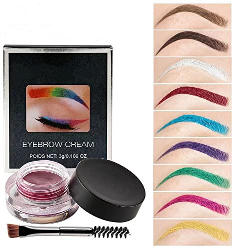 12 Color Eyebrow Pomade Eyeliner Gel, Pomade Eyeliner with Brush - Waterproof, Long Lasting & Smudge-Proof Makeup for Beauty Eye Cosmetic (04# BLACK)