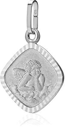NKlaus Kettenanhänger für Damen 925 Silber, matt, diamantiert, 1 Stück