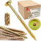 Lun Fix Viti a testa piatta, 8 x 200 mm, 50 pezzi, TX40, testa piatta/nervature per fresatura, zincate, viti Torx, viti per legno, viti a testa piatta per legno, viti da costruzione