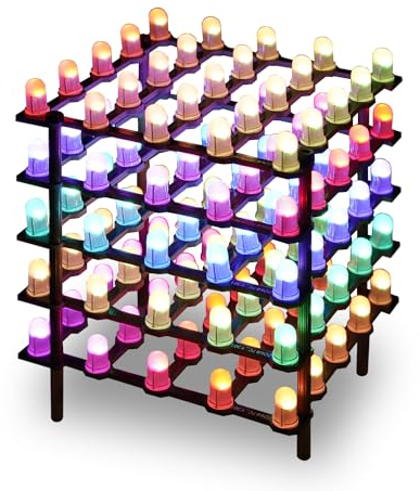 Treedix RGB Vollfarb-LED-Würfel, DIY-Programmier-Set, 5 mm digital, individuell adressierbar, 5 x 5 x 5 LED-Würfel, genug Teile, Lötübungsset, kompatibel mit Arduino, Raspberry Pi, Teensy