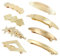 Dizila 8 Pieces Simple Rectangular Oval Star Gold Metal French Hair Barrettes Automatic Spring Snap Hair Clips Clamps Grips Accessories for Women Girls