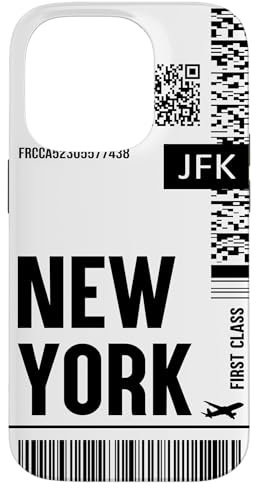 Hülle für iPhone 14 Pro New York Flugticket Bordkarte Stadt Flugzeug Reise