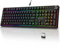 KOORUI Gaming Tastatur, Mechanisch Tastatur Kabellos/Kabelgebunden/Bluetooth RGB Keyboard Wiederaufladbare Batterie Full Size Tasten Deutsches Layout QWERTZ für Windows MacOS Linux-Rotem Schalter
