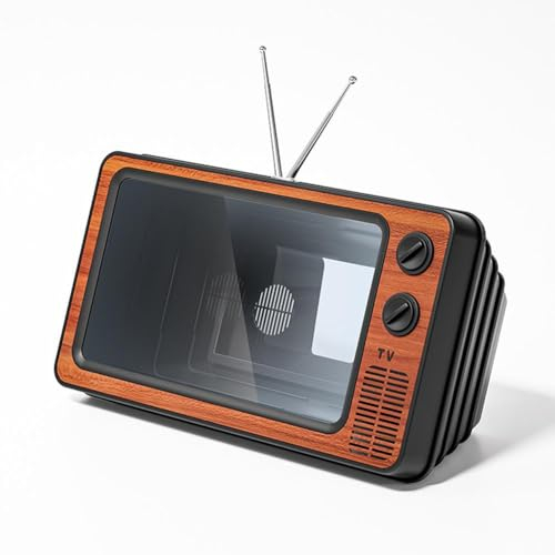 TROGN Retro TV Desktop Handy Tragbare Bildschirmlupe für Handy, HD-Telefonvergrößerung, Handy-Bildschirmvergrößerung, Dez