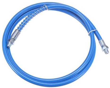 sourcing map Grease Gun Hose 59 10000 PSI Spring Flex High Pressure Quick Release Grease Replacement with Coupler 1/8 NPT Threads for Grease Gun, Blue