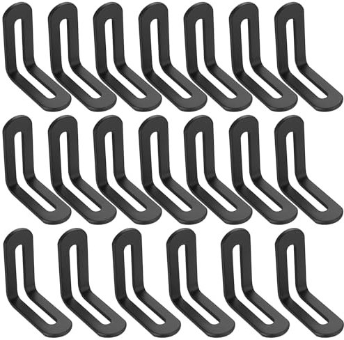 Staffe Angolari per Legno, Staffe a L con Fessura Regolabile, Squadrette Angolari, Staffa Angolare da 90 Gradi Giunzione Angolare per Tavolo Sedia Mobili Letti Porte, Nere, 48x48x20mm