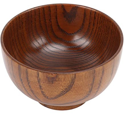 Bols à Soupe Miso, Bol en Bois Fait à la Main, Bol en Bois de Style Japonais, Vaisselle de Service, Bols en Bois pour la Nourriture, Bols en Bois avec Grain de Bois pour