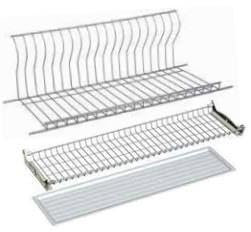Scolapiatti in Cromo Protetto con Griglia Verticale - 86 cm, Alta Qualità, Ideale per Pensili da Cucina da 90 cm. Antiruggine, perfetta sostituzione, comprende portabicchieri e vaschetta