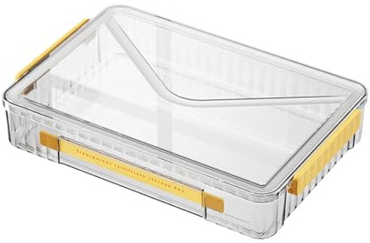 shjxi Aktenaufbewahrungsbox, transparente Aktenbox, Aktenbox, Projektkoffer mit Deckel, stapelbare Dokumentenbox, Sammelalbum-Aufbewahrungskoffer, große Kapazität, Briefmappe für Zuhause und Büros