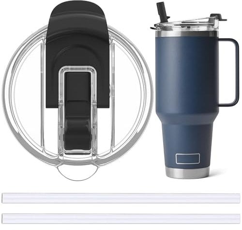 Jmoe USA 42oz, 35oz, 30oz, 26oz Replacement Straw Lid For Yeti Rambler With Handle | Fits Reduce 40oz Tumblers | Fits Hydroflask Traveler 32oz & 40oz | 2-in-1 Leak Proof Accessory (1-Pack)