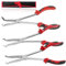 LEONTOOL 3PCS 11 Inches Long Reach Hose Grip Pliers Set, 3/8, 1/2, 3/4 Dia Offset Spark Plug Boot Removal, Ring Nose with Serrated Jaw, Automotive Hose Gripper for Narrow Spaces