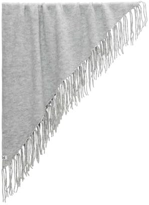 OPUS Damen Schal | Kuscheliges Dreieckstuch AWARO mit Fransen hazy fog melange, 0
