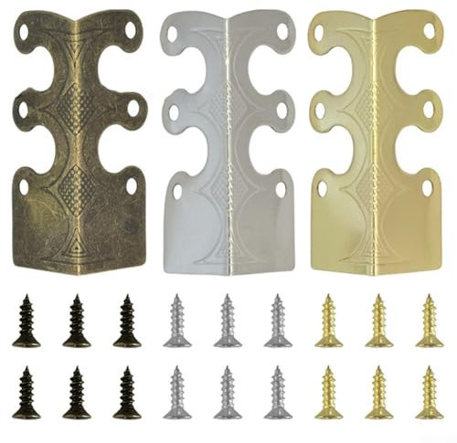 Zeroupshop Vintage Sockelleisten-Eckenschutz, Sockelleisten-Eckenschutz, massives Messing (Gold)