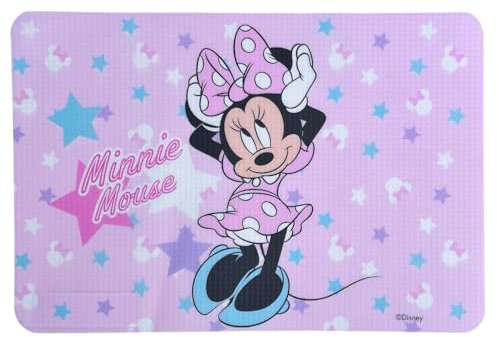 Napperon Minnie Mouse Disney en plastique souple pour petit-déjeuner de table antidérapant et lavable résistant à la chaleur 44 x 30 cm