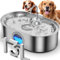 Fontana d'acqua per cani di taglia grande, fontana per cani di taglia grande, in acciaio inossidabile da 13 l, con area per bere più profonda e ampia, distributore automatico di ciotole per cani con