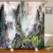 AJALGZ Rideau de Salle de Bain de Style Japonais avec Paysage Naturel 3D, Impression de Cascade, Rideau de Douche imperméable 120 x 240 cm