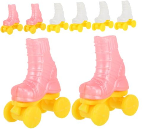 HEMOTON Miniatur-rollschuh-Set Puppe Dekorative Schlittschuhe 4 Stück Weiß Und Zum Basteln
