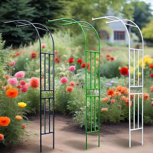Halbbogen Rosenbogen Metall Gartenbogen Witterungsbeständig Halber Torbogen Pergola Rankhilfe Für Rasen, Garten, Verschiedene Kletterpflanzen(Schwarz,W 120 x H 240 cm)