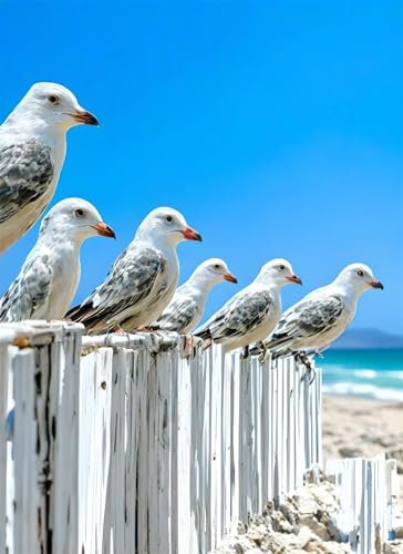 Puzzle 200 Teile Möwe Puzzle Erwachsene, Holzpuzzle Klassische Puzzles Landschaft Jigsaw Puzzles für Erwachsene und Kinder, Clevere Rätsel Wooden Jigsaw, Geschicklichkeitsspiel für die Ganze g-733