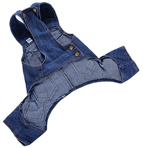 VICASKY Pantaloni da Cowboy per Abbigliamento per Animali Domestici con Salopette Jeans per Design Moda e Facile da Indossare Xxl