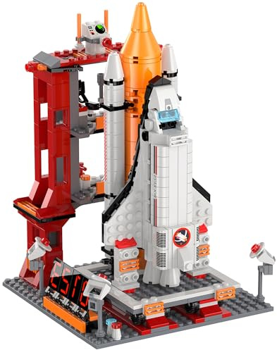Booyuer Space Shuttle Bausatz, STEM Raketen-Set mit Astronautenfiguren & Kontrollturm, Geschenk für Kinder 6+, Jungen & Mädchen, Geburtstag & Feiertage, 888 Teile