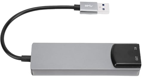 Fockety Scheda surround USB 7.1, scheda esterna per PC portatile con digitale SPDIF, involucro in lega di alluminio, supporta uscita stereo 7.1 5.1 per giochi