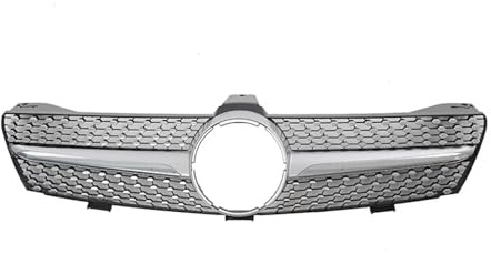 Frontgrill Autofront Für Benz Für CLS W219 CLS350 CLS500 2005-2008 Stoßstangengrill Im Diamant-Design Frontgrill Glänzend Schwarz Renngrill für Kühlergrills(Diamonds-Silver)