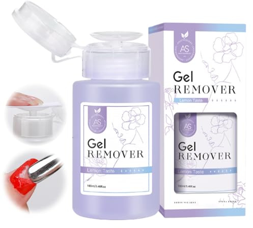 Acetone Gel Polish Remover - 160ml Nail Varnish Remover - Quick Effective Gel Nail Polish Remover - Soak Off Nail Remover For Nails - No Residue, No Irritating, Mild And Moisturizing (Lemon Taste)
