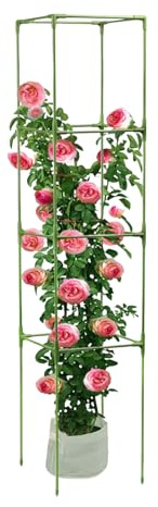 Tomatenkäfig – 162 cm Pflanzenstütze – Gartenspalier | PP-Käfig – strapazierfähiges, stapelbares Klettergerüst für Gurken, Tomaten, Ranken, Innen- und Außenbereich, Balkon, Terrasse, Hof
