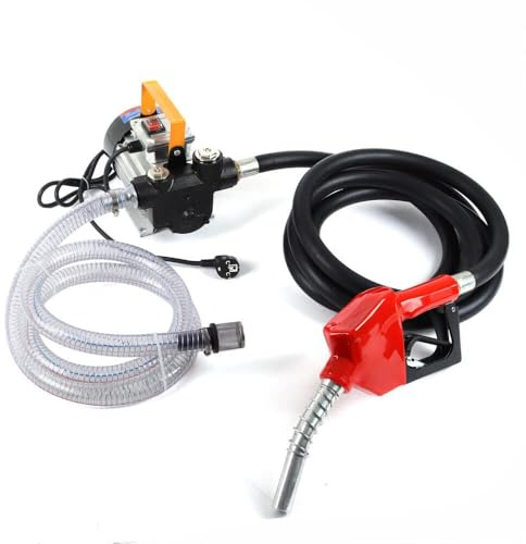 LENJKYYO Heizölpumpe, 230V Dieselpumpe, Selbstansaugende Dieselpumpe, 550W 60L/Min Elektrische Dieselpumpe mit Zapfpistole und Filter für Kraftstoff, Öl, Tankstelle, Fahrzeuge(LG-1008)