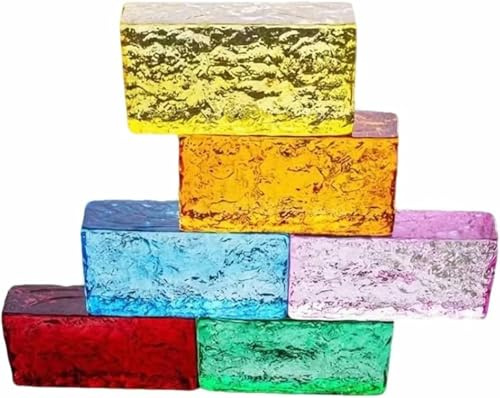 Brique de verre transparent, Brique de verre 20x10x5 cm multicolore for cloison murale(Brown)