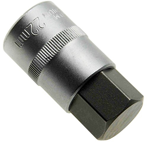 Douille à 6 pans intérieurs pour clé Allen - 22 mm - Entraînement de 1/2 (12,5 mm) - Actionnement Cr-V (S2) - Longueur : 55 mm