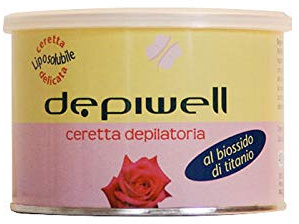 DEPIWELL Lot de 24 pots de cire rose dépilatoire au biooxyde de titane pour usage professionnel 400 ml