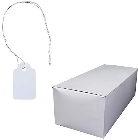 1.000 Hängeetiketten mit Faden Karton 22x35 mm weiss | PB-Onlinehandel