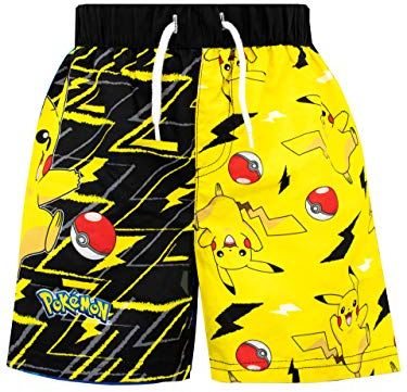 Pokemon Badehose Jungen | Pikachu Badehose Für Jungen | Pokeball Schwimmshorts Kinder | Badeshorts Pikachu | 128