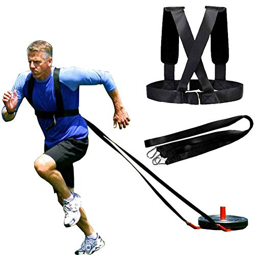 paletur88 Widerstand Band, Fußball Widerstand Training Band Laufen Geschwindigkeit Geschirr Hohe Stärke Doppellagig Nylon Sports Widerstandsbänder für Power Training Verwendung - Schwarz, Free Size