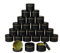 Lot de 24 boîtes à bougies noires de 113,4 g pour la fabrication de bougies, pots de bougies en vrac pour la fabrication de bougies (noir)
