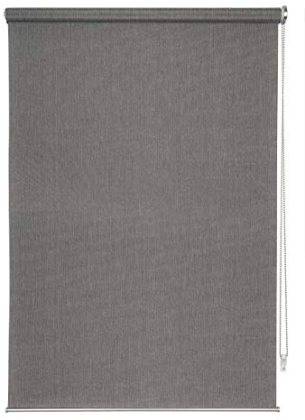 ondeco Rollo für Wand-Deckenmontage, Design Cool Sichtschutz, Seitenzugrollo Sonnenschutz Fenster innen lichtdurchlässig und Blickdicht Grau 140x160 cm