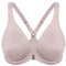 DELIMIRA Women's Front Fastening Bras Seamless Unlined Racer Back Plus Size Underwired Plunge Bra Cameo Heather 40D