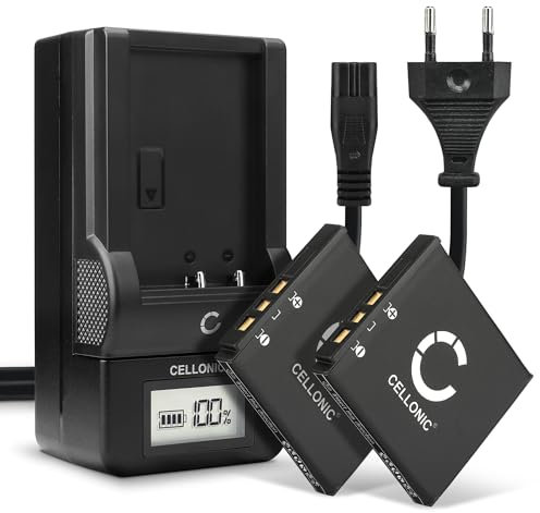CELLONIC, Akku für Kamera, kompatibel mit Kodak Easyshare M1063, KLIC-7001, M753, M320 (3.7V, 700mAh) 2 Stück + Ladegerät