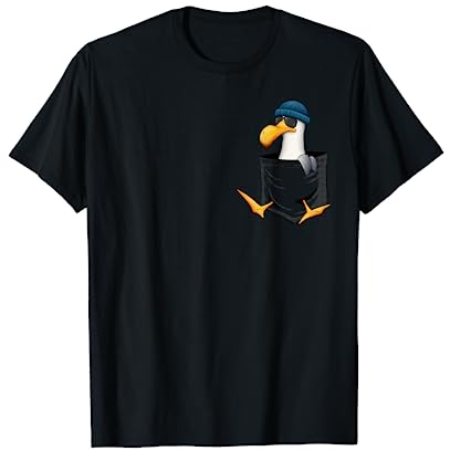 Lässige Hipster Möwe mit Sonnenbrille In Deiner Tasche T-Shirt