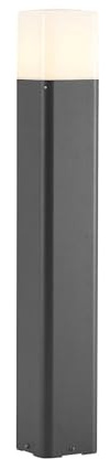 Lucande Außenleuchte Obuna (spritzwassergeschützt (Modern) in Schwarz aus Aluminium (1 flammig, E27) - Wegeleuchte Pollerleuchte Wegelampe Sockelleuchte